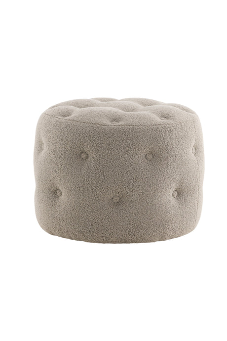 Benjamin Pouf - greige/Polyester - Teddy - Ottomane / Poufs - ALVAHOME