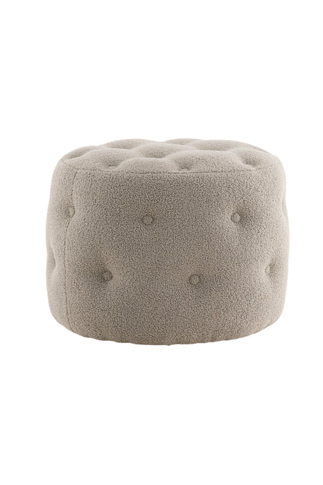 Benjamin Pouf - greige/Polyester - Teddy - Ottomane / Poufs - ALVAHOME