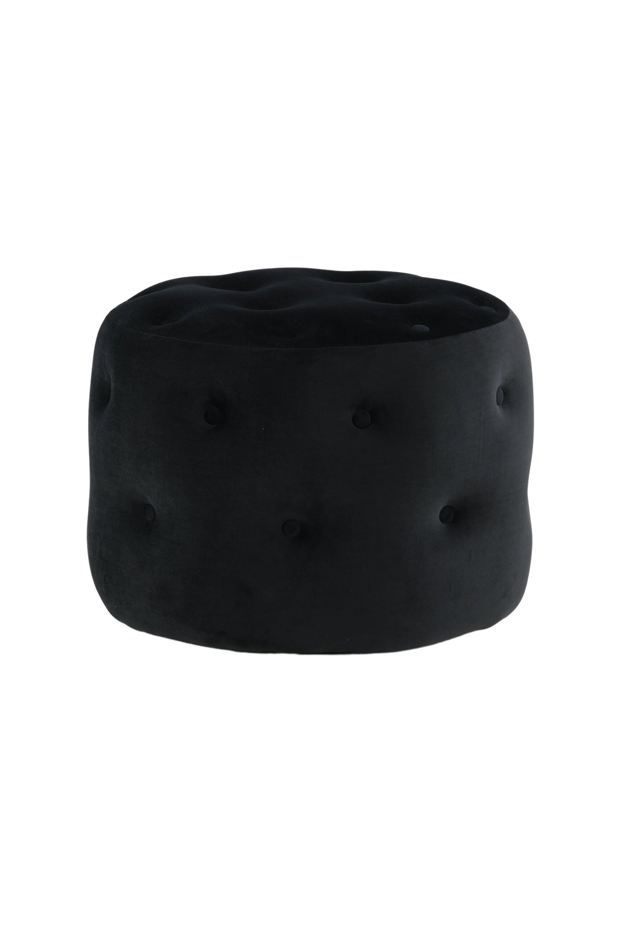 Benjamin Pouf - schwarz/Polyester - Samt - Ottomane / Poufs - ALVAHOME