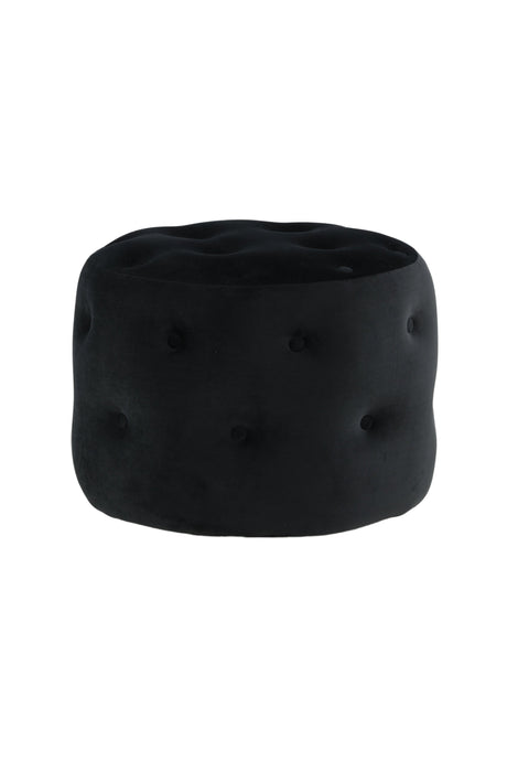 Benjamin Pouf - schwarz/Polyester - Samt - Ottomane / Poufs - ALVAHOME