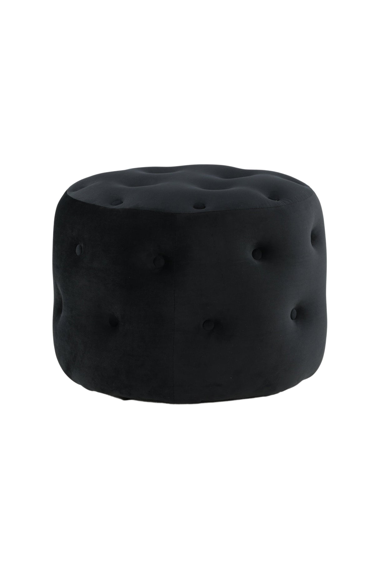 Benjamin Pouf - schwarz/Polyester - Samt - Ottomane / Poufs - ALVAHOME