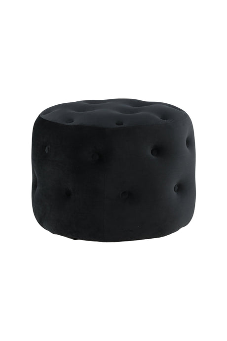 Benjamin Pouf - schwarz/Polyester - Samt - Ottomane / Poufs - ALVAHOME