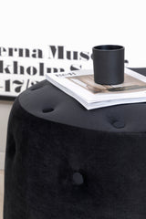 Benjamin Pouf - schwarz/Polyester - Samt - Ottomane / Poufs - ALVAHOME