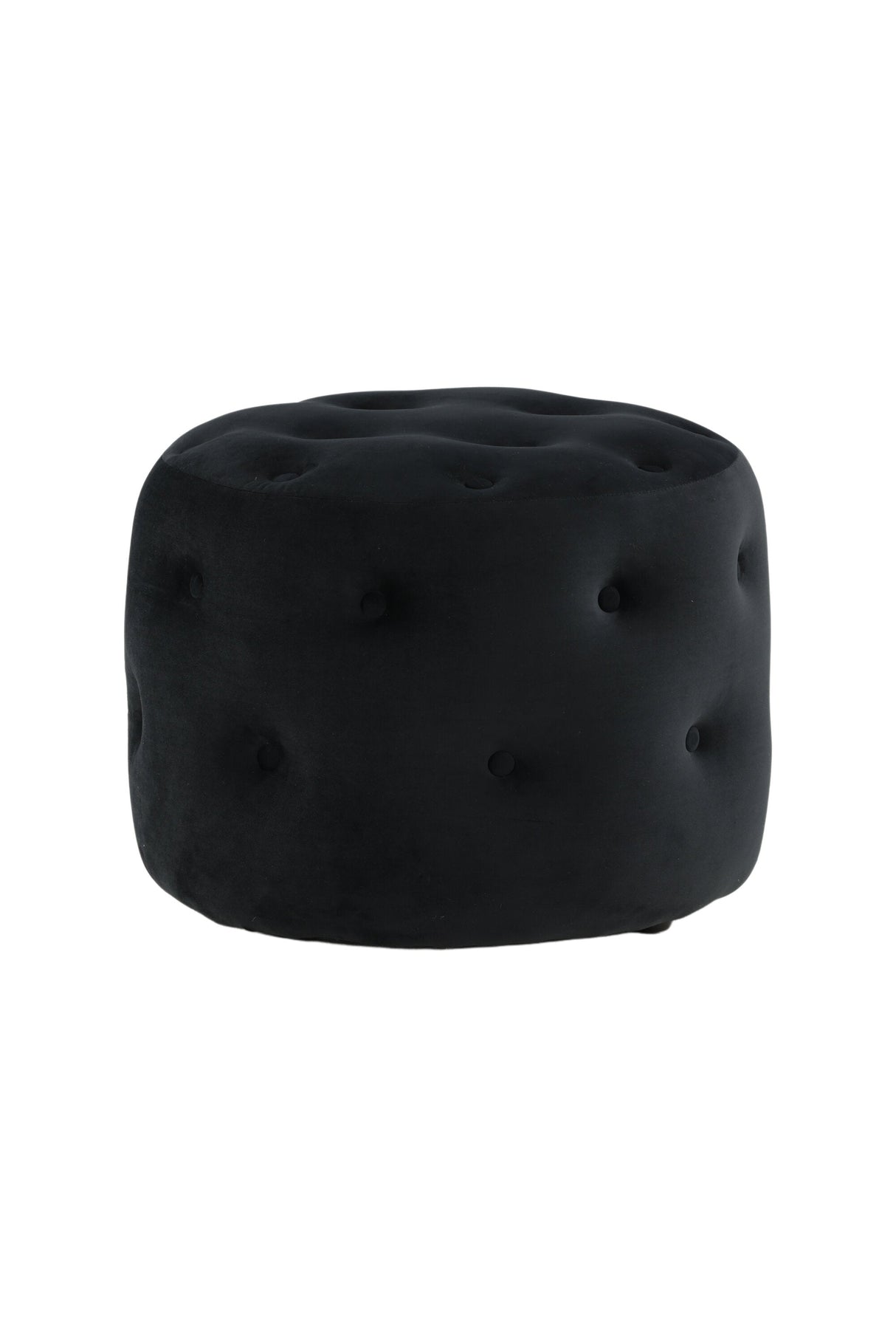 Benjamin Pouf - schwarz/Polyester - Samt - Ottomane / Poufs - ALVAHOME