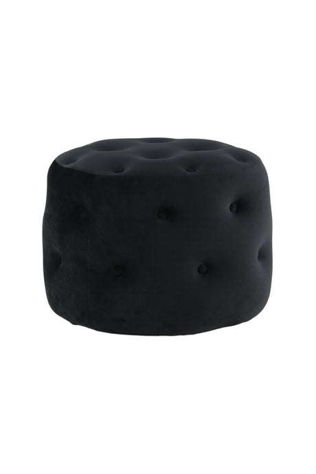 Benjamin Pouf - schwarz/Polyester - Samt - Ottomane / Poufs - ALVAHOME