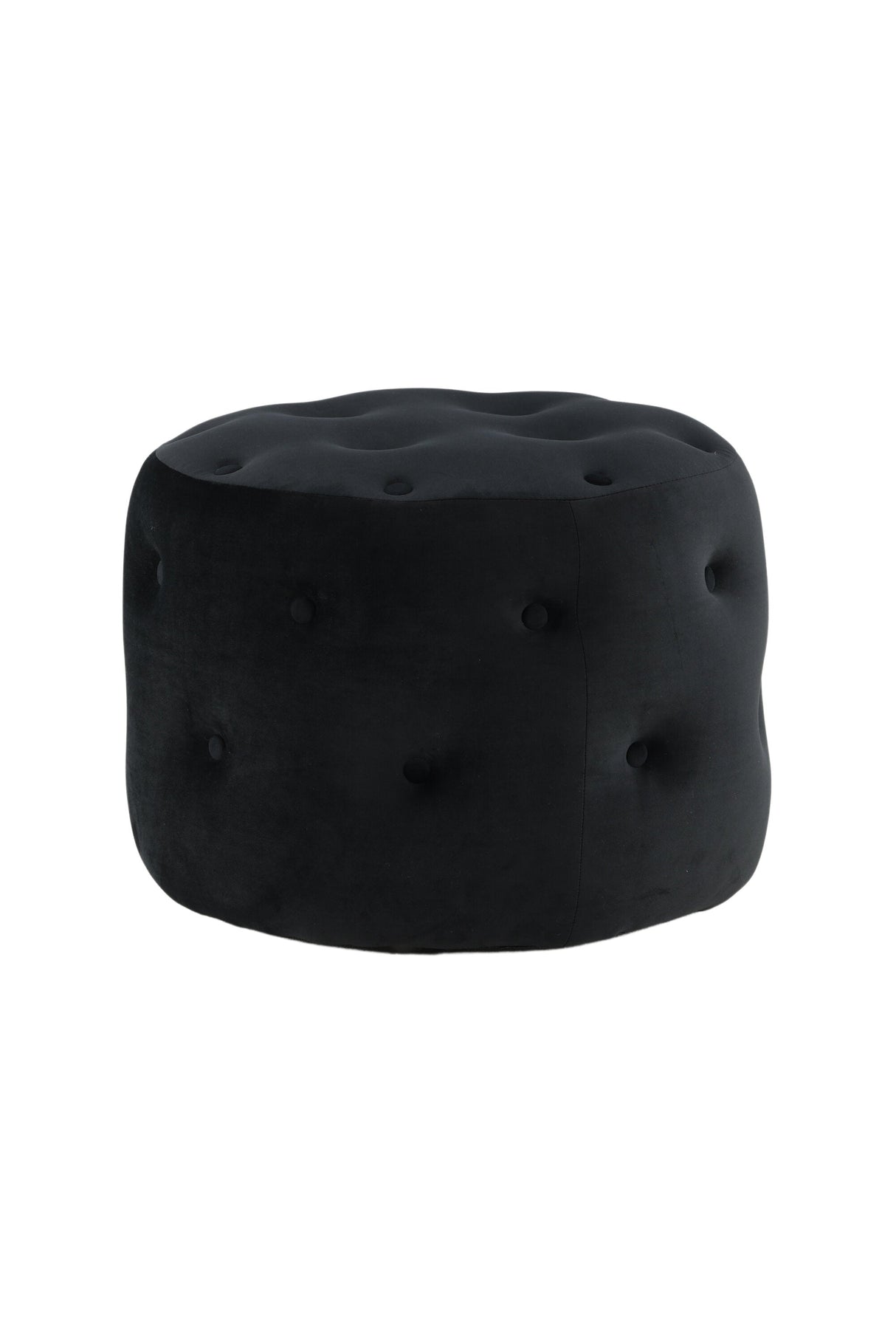 Benjamin Pouf - schwarz/Polyester - Samt - Ottomane / Poufs - ALVAHOME