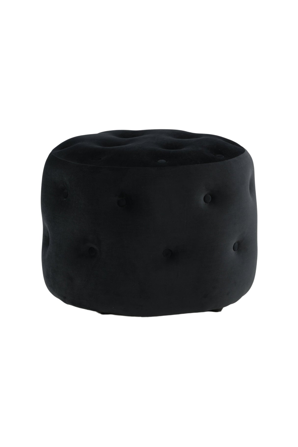 Benjamin Pouf - schwarz/Polyester - Samt - Ottomane / Poufs - ALVAHOME
