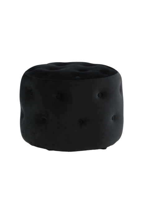 Benjamin Pouf - schwarz/Polyester - Samt - Ottomane / Poufs - ALVAHOME