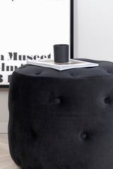 Benjamin Pouf - schwarz/Polyester - Samt - Ottomane / Poufs - ALVAHOME