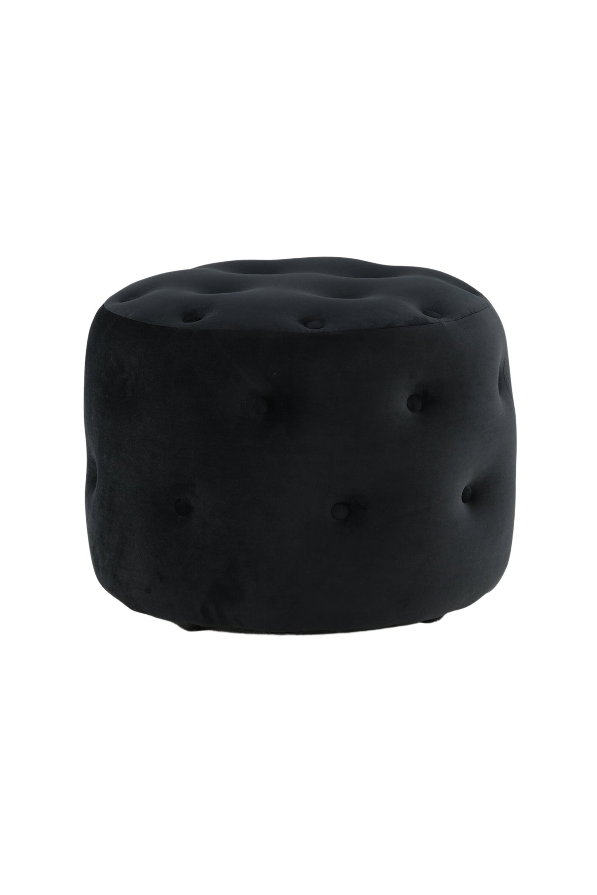 Benjamin Pouf - schwarz/Polyester - Samt - Ottomane / Poufs - ALVAHOME