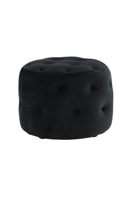 Benjamin Pouf - schwarz/Polyester - Samt - Ottomane / Poufs - ALVAHOME