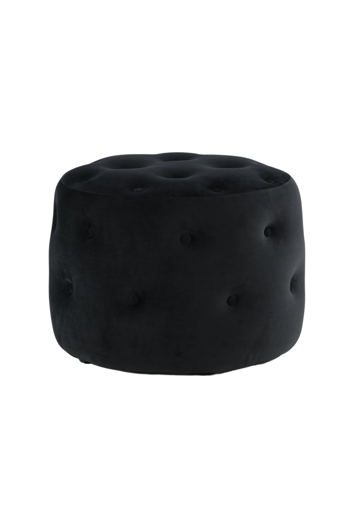 Benjamin Pouf - schwarz/Polyester - Samt - Ottomane / Poufs - ALVAHOME