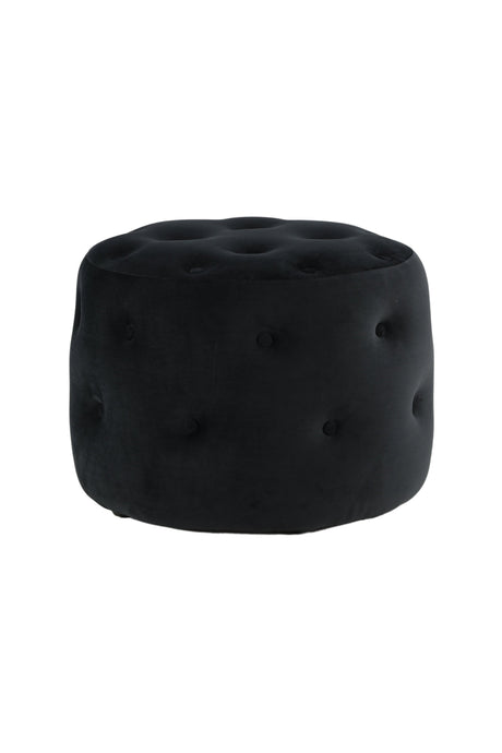Benjamin Pouf - schwarz/Polyester - Samt - Ottomane / Poufs - ALVAHOME