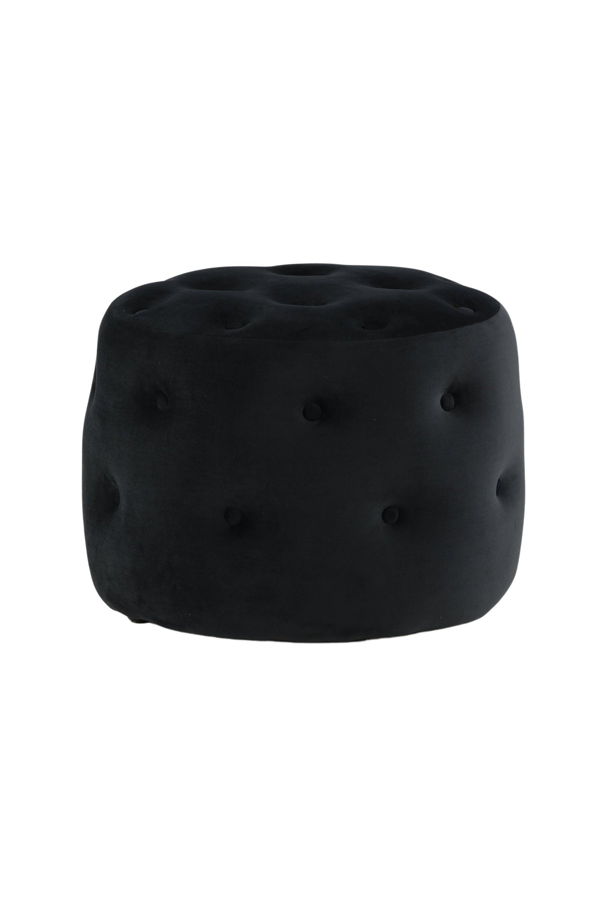 Benjamin Pouf - schwarz/Polyester - Samt - Ottomane / Poufs - ALVAHOME