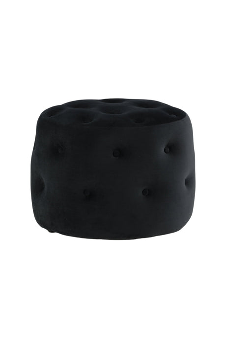 Benjamin Pouf - schwarz/Polyester - Samt - Ottomane / Poufs - ALVAHOME