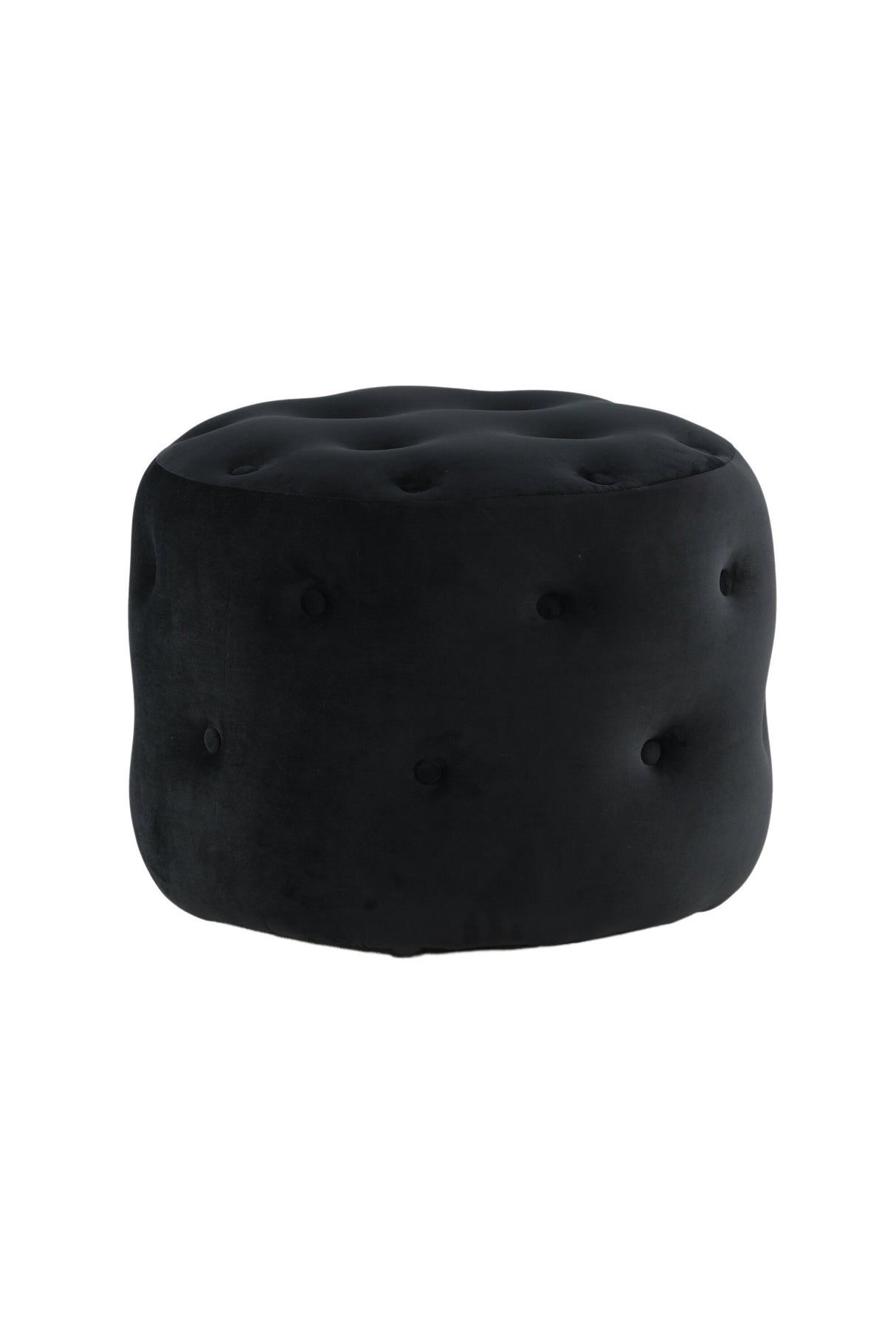 Benjamin Pouf - schwarz/Polyester - Samt - Ottomane / Poufs - ALVAHOME