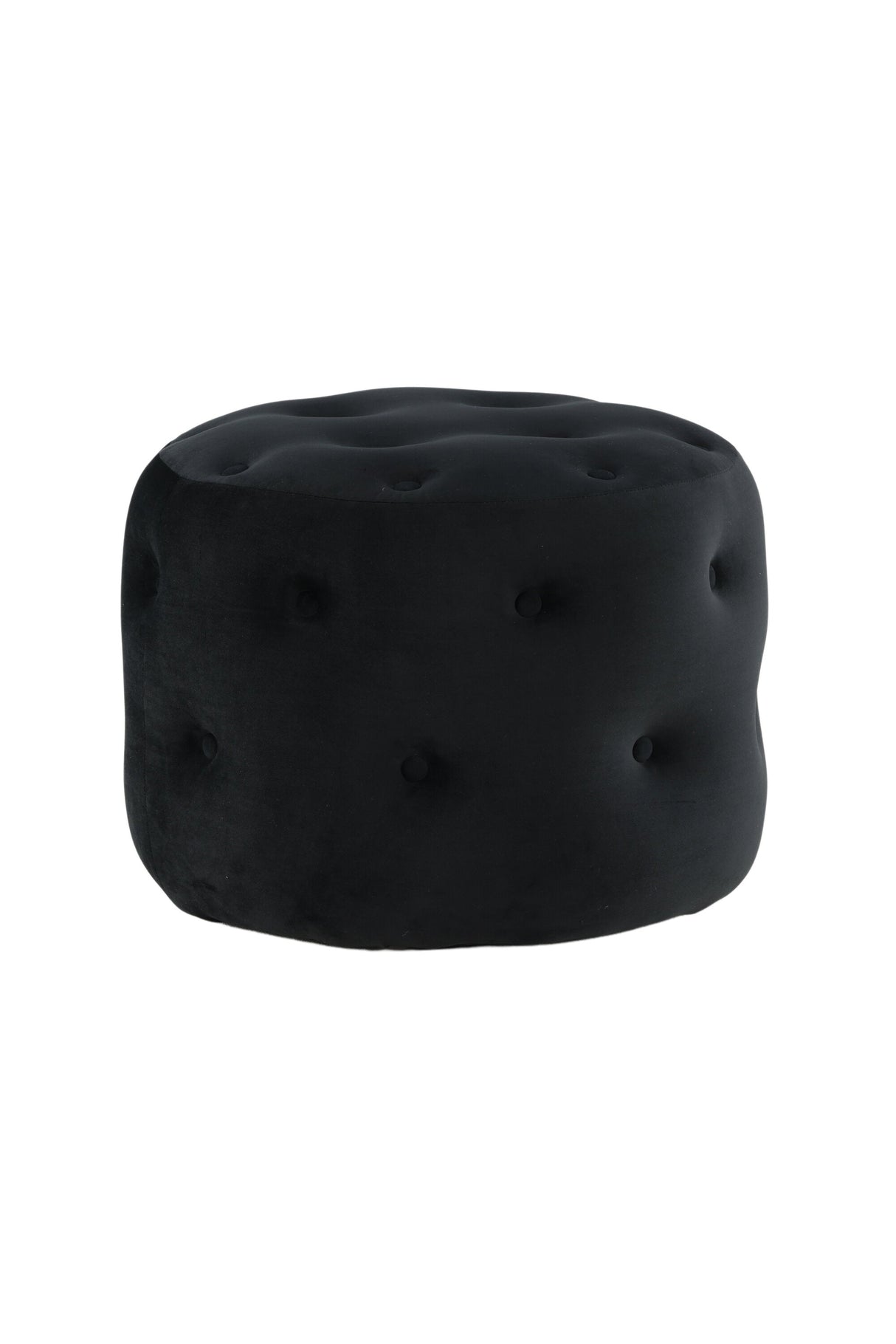 Benjamin Pouf - schwarz/Polyester - Samt - Ottomane / Poufs - ALVAHOME