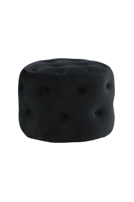 Benjamin Pouf - schwarz/Polyester - Samt - Ottomane / Poufs - ALVAHOME