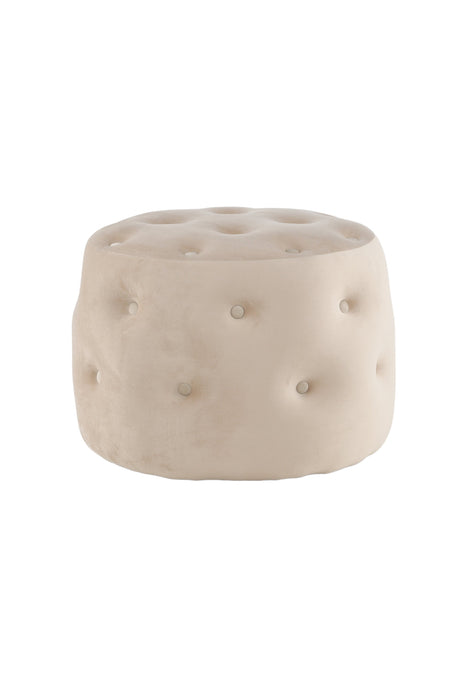 Benjamin Pouf - weiß/Polyester - Samt - Ottomane / Poufs - ALVAHOME