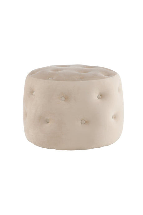 Benjamin Pouf - weiß/Polyester - Samt - Ottomane / Poufs - ALVAHOME