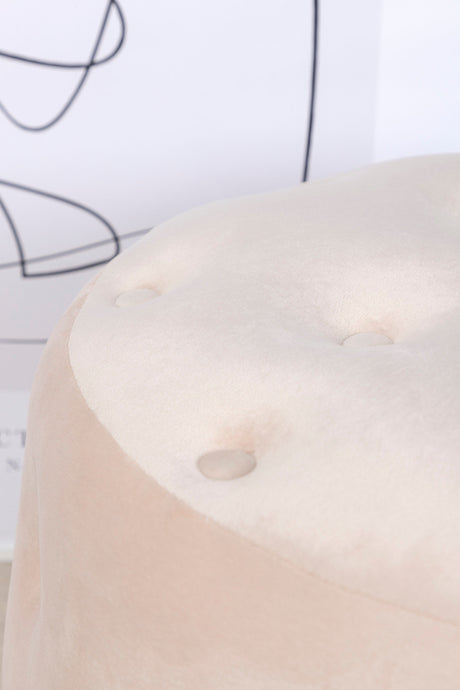 Benjamin Pouf - weiß/Polyester - Samt - Ottomane / Poufs - ALVAHOME