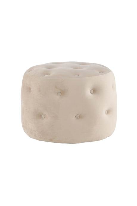 Benjamin Pouf - weiß/Polyester - Samt - Ottomane / Poufs - ALVAHOME