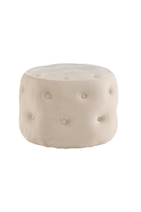 Benjamin Pouf - weiß/Polyester - Samt - Ottomane / Poufs - ALVAHOME