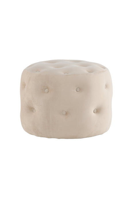 Benjamin Pouf - weiß/Polyester - Samt - Ottomane / Poufs - ALVAHOME