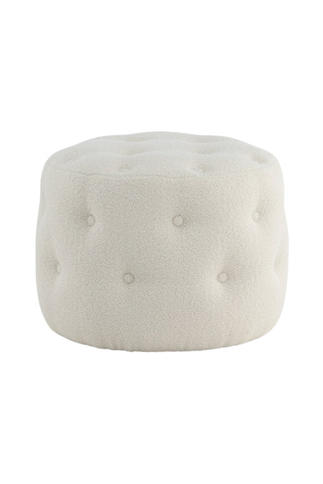 Benjamin Pouf - weiß/Polyester - Teddy - Ottomane / Poufs - ALVAHOME