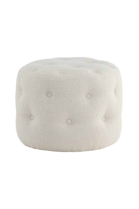 Benjamin Pouf - weiß/Polyester - Teddy - Ottomane / Poufs - ALVAHOME