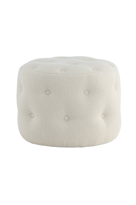 Benjamin Pouf - weiß/Polyester - Teddy - Ottomane / Poufs - ALVAHOME