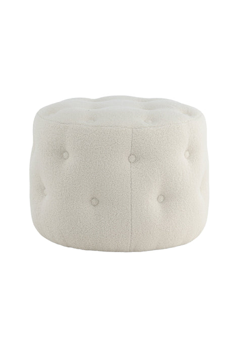 Benjamin Pouf - weiß/Polyester - Teddy - Ottomane / Poufs - ALVAHOME