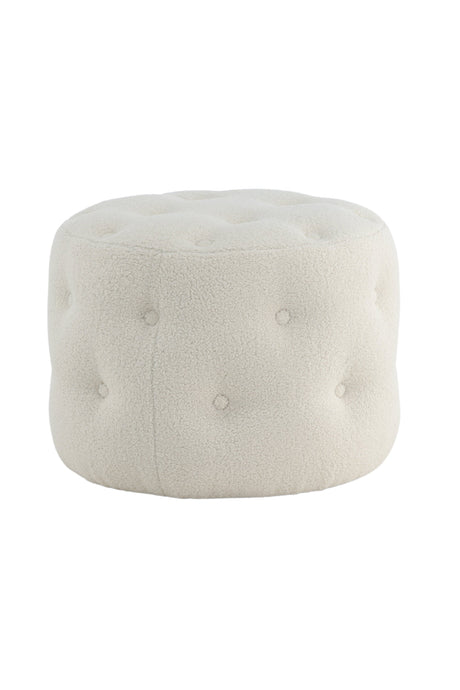 Benjamin Pouf - weiß/Polyester - Teddy - Ottomane / Poufs - ALVAHOME