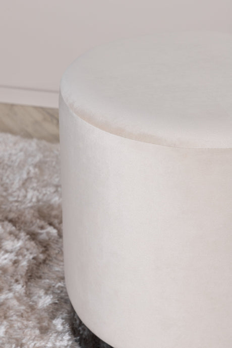 Benji Pouf - beige/Polyester - Samt - Ottomane / Poufs - ALVAHOME