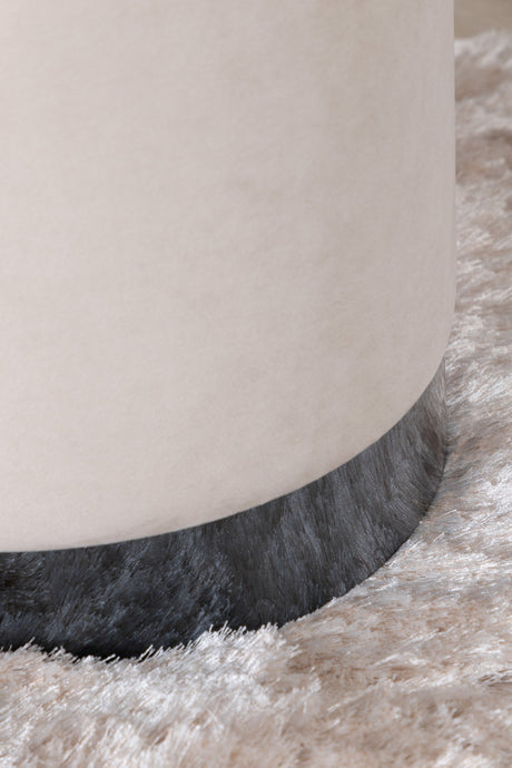 Benji Pouf - beige/Polyester - Samt - Ottomane / Poufs - ALVAHOME