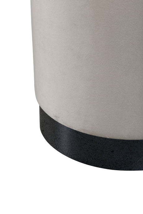 Benji Pouf - beige/Polyester - Samt - Ottomane / Poufs - ALVAHOME