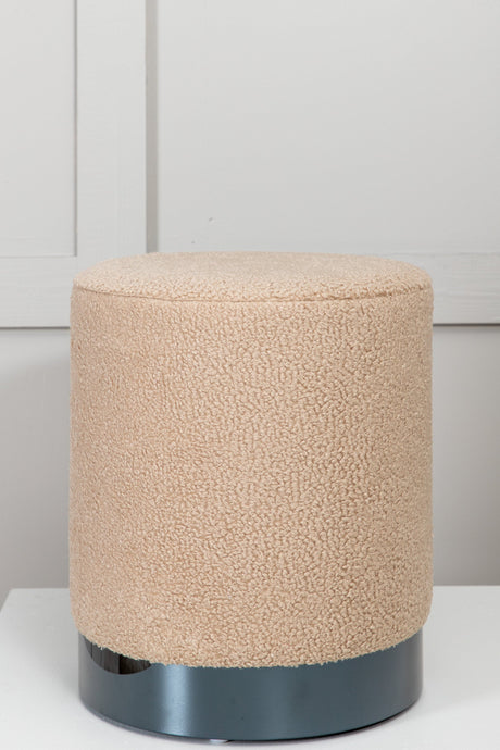 Benji Pouf - beige/Polyester - Teddy - Ottomane / Poufs - ALVAHOME