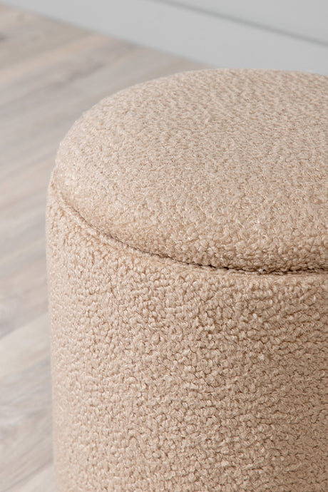 Benji Pouf - beige/Polyester - Teddy - Ottomane / Poufs - ALVAHOME