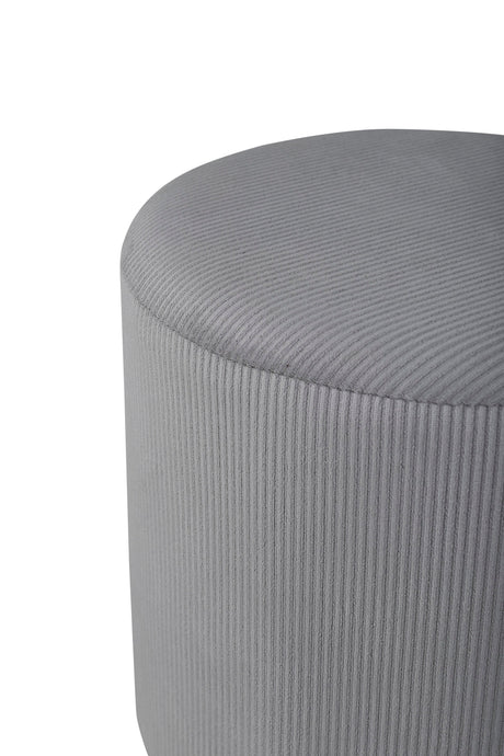 Benji Pouf - grau/Polyester - Kord - Ottomane / Poufs - ALVAHOME