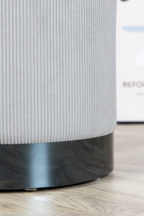 Benji Pouf - grau/Polyester - Kord - Ottomane / Poufs - ALVAHOME