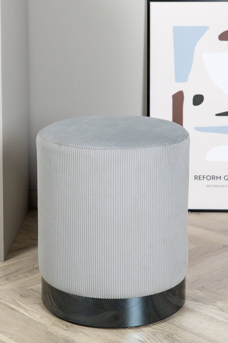 Benji Pouf - grau/Polyester - Kord - Ottomane / Poufs - ALVAHOME