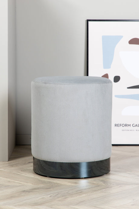 Benji Pouf - grau/Polyester - Kord - Ottomane / Poufs - ALVAHOME