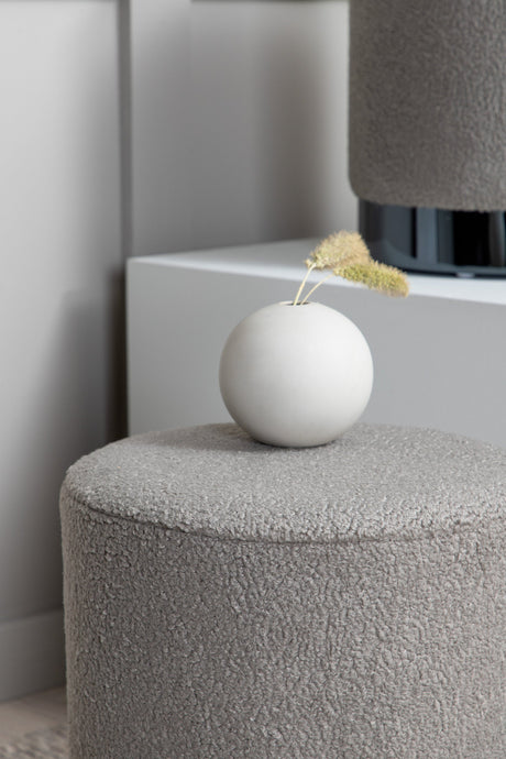 Benji Pouf - greige/Polyester - Teddy - Ottomane / Poufs - ALVAHOME