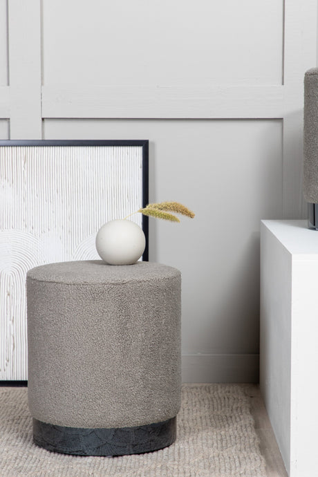Benji Pouf - greige/Polyester - Teddy - Ottomane / Poufs - ALVAHOME