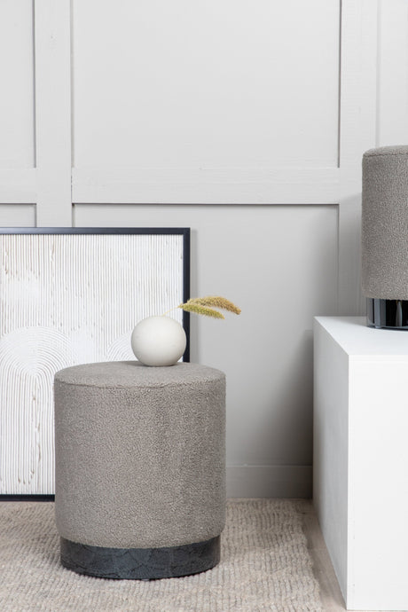 Benji Pouf - greige/Polyester - Teddy - Ottomane / Poufs - ALVAHOME