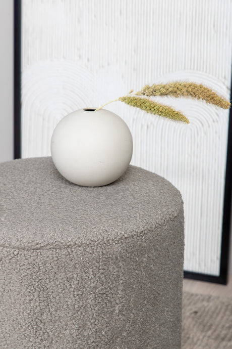 Benji Pouf - greige/Polyester - Teddy - Ottomane / Poufs - ALVAHOME