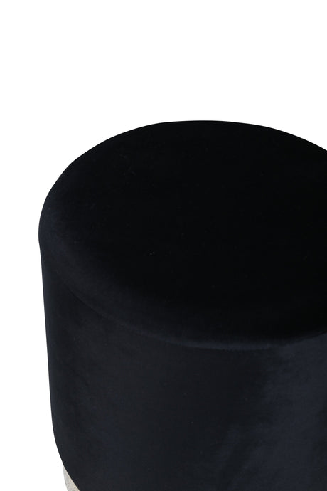Benji Pouf - schwarz/Polyester - Samt - Ottomane / Poufs - ALVAHOME