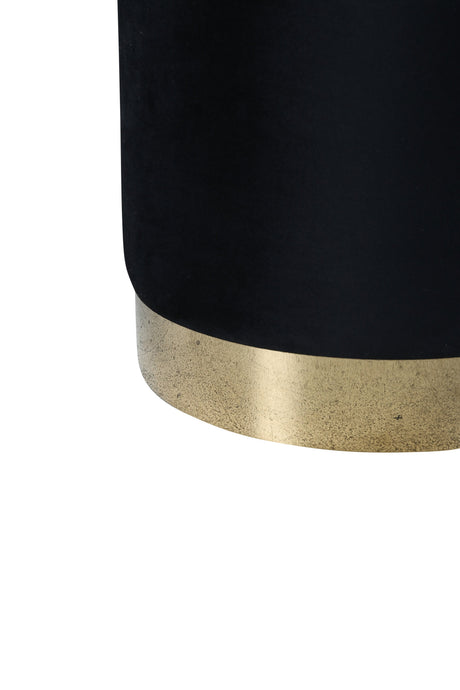 Benji Pouf - schwarz/Polyester - Samt - Ottomane / Poufs - ALVAHOME