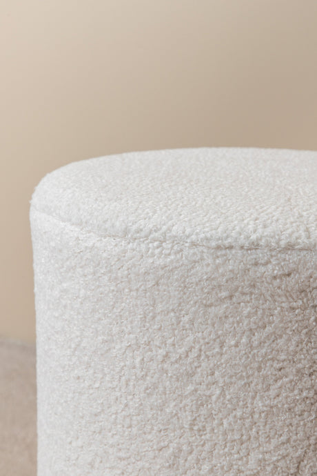 Benji Pouf - weiß/Polyester - Teddy - Ottomane / Poufs - ALVAHOME