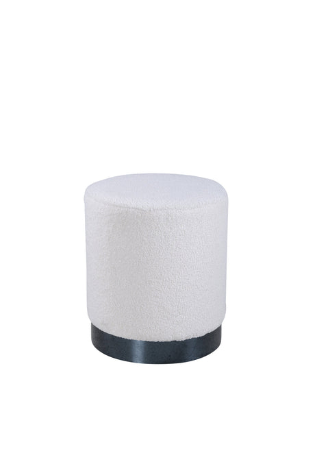 Benji Pouf - weiß/Polyester - Teddy - Ottomane / Poufs - ALVAHOME